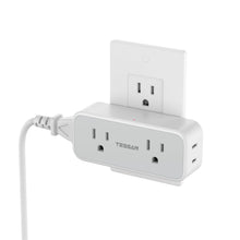 Load image into Gallery viewer, Surge Protector Outlet Extender, TESSAN Multi Plug Splitter with 4 Electrical Outlets 3 USB Ports(1 USB C), Multiple Plug Mini Wall Expander for Home Bathroom Office Dorm Room Essentials