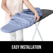 Load image into Gallery viewer, Ironing Board Cover and Pad, Silicone Coating, Thick Scorch Resistant Padding, Heavy Duty Iron Covers Standard Boards, Hook and Loop Fastener Strap, Silver, 15x54