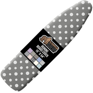 Ironing Board Cover and Pad, Silicone Coating, Thick Scorch Resistant Padding, Heavy Duty Iron Covers Standard Boards, Hook and Loop Fastener Strap, Silver, 15x54