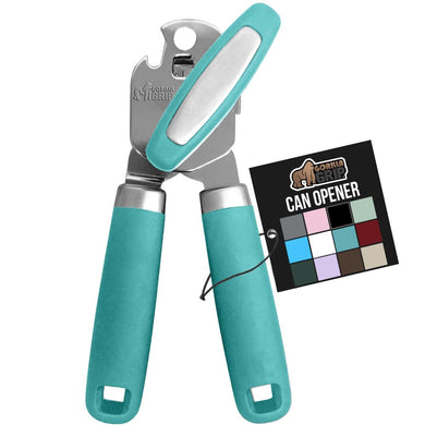 Heavy Duty Stainless Steel Smooth Edge Manual Can Opener and Bottle Openers, Soft Ergonomic Handle, Oversized Handheld Easy Turn Knob, Multifunctional Kitchen Tool, Black