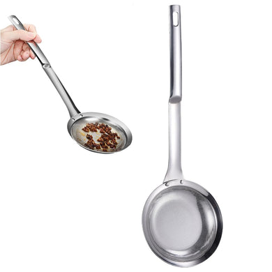 Fine Mesh Stainless Steel Colander, 2024 New Stainless Steel Fine Mesh Strainer for Oil Filter Skimming Grease and Foam, Premium Skimmer Spoon Fine Mesh Strainer with Long Handle (A-2Pcs)