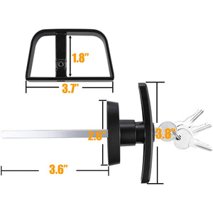 HauSun Shed Door Handle Lock Kit 4-1/2" L Handle with 2 Keys and 2 Screws, 4-1/2" Stem for Shed, Gate, Barn, Garage, Playhouse, Chicken Coop Door Lock and More, Black (L Handle)