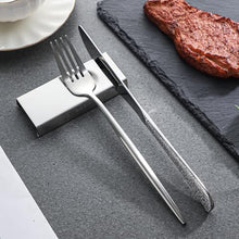 Load image into Gallery viewer, YellRin Knife Spoon Rests Stainless Steel Spoon Fork Knife Rest Rack Flatware Holder Set of 4 for Dining Table Hotel Restaurant ﻿ (size 3)