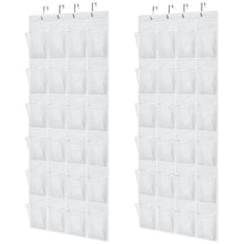 Load image into Gallery viewer, Over the Door Shoe Organizer, 24 Large Breathable Mesh Pockets, Space Saving Hanging Storage Holder, Closet Rack Hanger Holds Up to 40 lbs, Hangs on Closets for Shoes, Accessories, Black