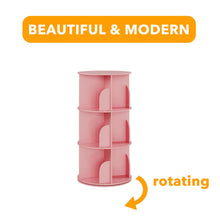 Load image into Gallery viewer, SpaceAid 4 Tier Rotating Bookshelf Tower, Spinning Bookcase Lazy Susan, Revolving 360 Book Shelf Storage Round Carousel, Vertical Rotate Turning Spiral Corner Organizer, White