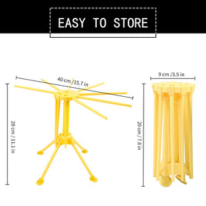 Collapsible Pasta Drying Rack - Spaghetti Noodle Drying Rack with 10 Bar Handles White