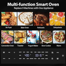 Load image into Gallery viewer, 32QT Extra Large Air Fryer, 19-In-1 Air Fryer Toaster Oven Combo with Rotisserie and Dehydrator, Digital Convection Oven Countertop Airfryer Fit 13&quot; Pizza, 6 Accessories, 1800w (Black)