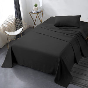 Secura Queen Bed Sheet Set, 4pcs Bedding Sheets & Pillowcases, Soft Microfiber 1800 Thread Count 16" Deep Pocket Luxury Bed Sheets - Hypoallergenic, Wrinkle & Fade Resistant (Black)
