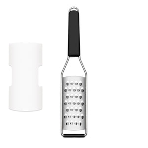 Lemon Zester Grater Three-piece Suit - Heavy Duty Kitchen Tool for Parmesan Cheese, Ginger, Garlic, Nutmeg, Chocolate, Vegetables，Fruits，Stainless Steel Grater Dishwasher Safe Black