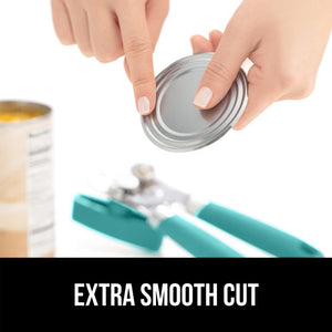 Heavy Duty Stainless Steel Smooth Edge Manual Can Opener and Bottle Openers, Soft Ergonomic Handle, Oversized Handheld Easy Turn Knob, Multifunctional Kitchen Tool, Black