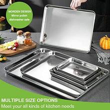 Load image into Gallery viewer, Baking Sheet Pan for Toaster Oven, Stainless Steel Baking Pans Small Metal Cookie Sheets by Umite Chef, Superior Mirror Finish Easy Clean, Dishwasher Safe, 9 x 7 x 1 inch, 3 Piece/set