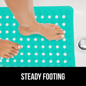 Bath Tub Shower Mat, Machine Washable Bathtub Floor Liner Mats, Suction Cups and Drain Holes to Keep Tubs Clean, Soft on Feet, Bathroom Essentials, 35x16 Inch, Clear