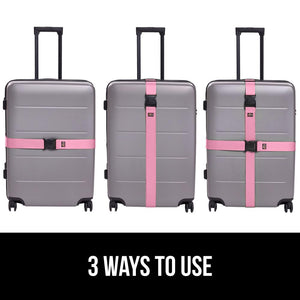 Heavy Duty 4 Pack Adjustable Luggage Straps for Suitcases, Easy to Identify Travel Belt Connector Holds Suitcase Together, Extends Life of Bag, Strap Connects Two Bags, Accessories Green