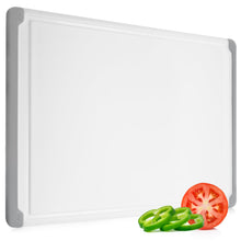 Load image into Gallery viewer, Large Cutting Boards for Kitchen - 18 x 12 Inch Plastic Dishwasher Safe Cutting Board with Deep Juice Groove - Non-Slip, Durable Carving Board for Vegetables, Fruits and Meats