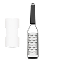 Load image into Gallery viewer, Lemon Zester Grater Three-piece Suit - Heavy Duty Kitchen Tool for Parmesan Cheese, Ginger, Garlic, Nutmeg, Chocolate, Vegetables，Fruits，Stainless Steel Grater Dishwasher Safe Black