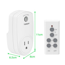 Load image into Gallery viewer, Remote Control Outlet, TESSAN Wireless Electrical Plug Switch for Lights, Lamps, Fans, 100ft RF Range, 1200W (1 Remote + 1 Outlet)