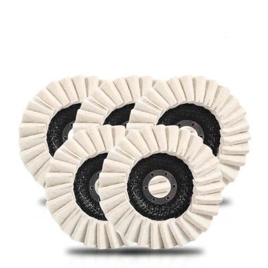 Wool Felt Flap Polishing Disc, 2025 New Wool Polishing Wheel Disc Buffing Pad, Premium Felt Polishing Pads for Metal, Marble Stone, Furniture Car Wax (4.5IN, 2)