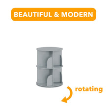 Load image into Gallery viewer, SpaceAid 4 Tier Rotating Bookshelf Tower, Spinning Bookcase Lazy Susan, Revolving 360 Book Shelf Storage Round Carousel, Vertical Rotate Turning Spiral Corner Organizer, White
