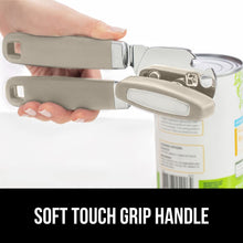 Load image into Gallery viewer, Heavy Duty Stainless Steel Smooth Edge Manual Can Opener and Bottle Openers, Soft Ergonomic Handle, Oversized Handheld Easy Turn Knob, Multifunctional Kitchen Tool, Black