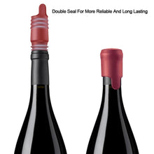 Load image into Gallery viewer, Silicone Wine Stopper Reusable Wine Bottle Stopper, 8Pcs Champagne Stoppers for Bottles, Food Grade Rubber Wine Stoppers for Wine Bottles (Black+Red)