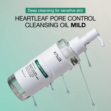 Load image into Gallery viewer, ANUA Heartleaf Pore Cleansing Oil MILD, Sensitive Skin Face Wash, Oil Cleanser for Face, Makeup Blackhead Remover, Korean Skin Care, Non-Comedogenic, Fragrance Free 6.76 fl oz(200ml)