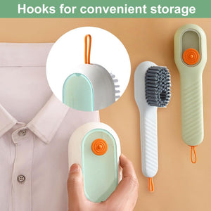 2 in 1 Multifunction Cleaning Brush, 2024 Upgrade Multifunctional Liquid Shoe Brush Soft Fur Cleaning Brush, Premium Laundry Brush Liquid Brush with Liquid Box for Washing Clothes Shoes (White)