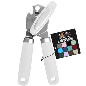 Heavy Duty Stainless Steel Smooth Edge Manual Can Opener and Bottle Openers, Soft Ergonomic Handle, Oversized Handheld Easy Turn Knob, Multifunctional Kitchen Tool, Black