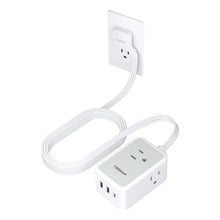 Load image into Gallery viewer, Small Flat Plug Power Strip, TESSAN Ultra Thin Extension Cord with 3 USB Wall Charger (1 USB C), 3 Outlets Mini Charging Station, 5 ft Slim Plug for Cruise Travel Office School Dorm Room Essentials