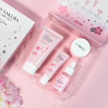 Load image into Gallery viewer, Skin Care Set JAPAN SAKURA Beauty Gift Sets Skin Care Kit with Cleanser, Toner, Lotion, Serum, Eye Cream, Face Cream, Make up Primer Travel Kit for Women Wife Mom 7pcs