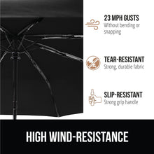 Load image into Gallery viewer, Windproof Compact Stick Umbrella for Rain, Travel One-Click Automatic Open and Close, Lightweight, Portable, Strong Reinforced Fiberglass Ribs, Easily Collapsible, Black