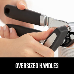 Heavy Duty Stainless Steel Smooth Edge Manual Can Opener and Bottle Openers, Soft Ergonomic Handle, Oversized Handheld Easy Turn Knob, Multifunctional Kitchen Tool, Black