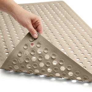 Bath Tub Shower Mat, Machine Washable Bathtub Floor Liner Mats, Suction Cups and Drain Holes to Keep Tubs Clean, Soft on Feet, Bathroom Essentials, 35x16 Inch, Clear