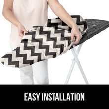 Load image into Gallery viewer, Ironing Board Cover and Pad, Silicone Coating, Thick Scorch Resistant Padding, Heavy Duty Iron Covers Standard Boards, Hook and Loop Fastener Strap, Silver, 15x54