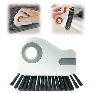 2 in 1 Groove Cleaning Brush Window Track Cleaning Tools, 2024 New Hard Bristle Crevice Cleaning Brush with Hidden Scraper, Shutter Door Window Track Kitchen Cleaning Brushes Kit (1, Orange)