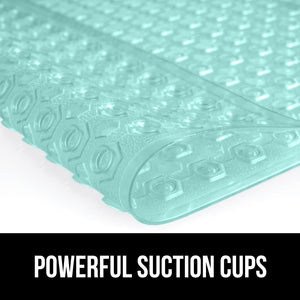 Bath Tub Shower Mat, Machine Washable Bathtub Floor Liner Mats, Suction Cups and Drain Holes to Keep Tubs Clean, Soft on Feet, Bathroom Essentials, 35x16 Inch, Clear