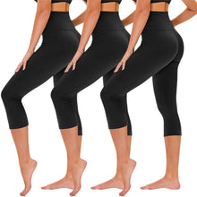 Load image into Gallery viewer, TNNZEET Capri Leggings for Women - Yoga Pants Tummy Control Black Leggings with Pockets High Waisted Workout Cycling Leggings
