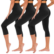 Load image into Gallery viewer, TNNZEET Capri Leggings for Women - Yoga Pants Tummy Control Black Leggings with Pockets High Waisted Workout Cycling Leggings