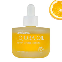 Load image into Gallery viewer, ROUGH &amp; RAW, USDA Organic Cold-Pressed 100% Pure Golden Organic Jojoba Oil from Israel + Lemon Myrtle Oil, Anti-Oxidation from Australia, made in Korea 1.52 fl.oz