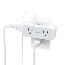 Load image into Gallery viewer, Surge Protector Outlet Extender, TESSAN Multi Plug Splitter with 4 Electrical Outlets 3 USB Ports(1 USB C), Multiple Plug Mini Wall Expander for Home Bathroom Office Dorm Room Essentials