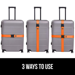 Heavy Duty 4 Pack Adjustable Luggage Straps for Suitcases, Easy to Identify Travel Belt Connector Holds Suitcase Together, Extends Life of Bag, Strap Connects Two Bags, Accessories Green