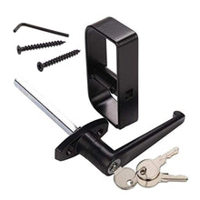 Load image into Gallery viewer, HauSun Shed Door Handle Lock Kit 4-1/2&quot; L Handle with 2 Keys and 2 Screws, 4-1/2&quot; Stem for Shed, Gate, Barn, Garage, Playhouse, Chicken Coop Door Lock and More, Black (L Handle)