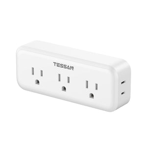 Multi Plug Outlet Extender, TESSAN Surge Protector Wall Plug Splitter with 5 Electrical Outlet Expander, Multiple Plug Adapter for Travel Home Office