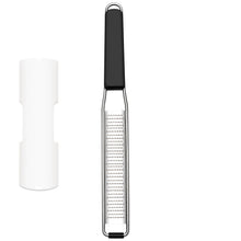 Load image into Gallery viewer, Lemon Zester Grater Three-piece Suit - Heavy Duty Kitchen Tool for Parmesan Cheese, Ginger, Garlic, Nutmeg, Chocolate, Vegetables，Fruits，Stainless Steel Grater Dishwasher Safe Black