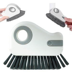 2 in 1 Groove Cleaning Brush Window Track Cleaning Tools, 2024 New Hard Bristle Crevice Cleaning Brush with Hidden Scraper, Shutter Door Window Track Kitchen Cleaning Brushes Kit (1, Orange)