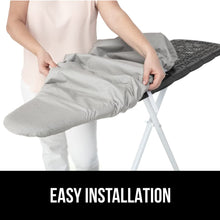 Load image into Gallery viewer, Ironing Board Cover and Pad, Silicone Coating, Thick Scorch Resistant Padding, Heavy Duty Iron Covers Standard Boards, Hook and Loop Fastener Strap, Silver, 15x54