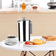 Load image into Gallery viewer, Secura French Press Coffee Maker, 304 Grade Stainless Steel Insulated Coffee Press with 2 Extra Screens, 34oz (1 Litre), Silver