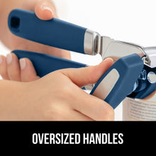 Load image into Gallery viewer, Heavy Duty Stainless Steel Smooth Edge Manual Can Opener and Bottle Openers, Soft Ergonomic Handle, Oversized Handheld Easy Turn Knob, Multifunctional Kitchen Tool, Black