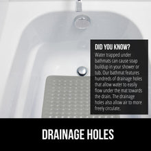 Load image into Gallery viewer, Bath Tub Shower Mat, Machine Washable Bathtub Floor Liner Mats, Suction Cups and Drain Holes to Keep Tubs Clean, Soft on Feet, Bathroom Essentials, 35x16 Inch, Clear