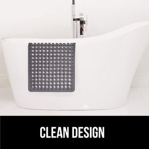 Bath Tub Shower Mat, Machine Washable Bathtub Floor Liner Mats, Suction Cups and Drain Holes to Keep Tubs Clean, Soft on Feet, Bathroom Essentials, 35x16 Inch, Clear