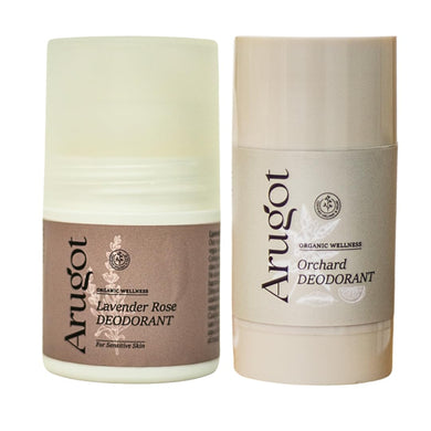 Organic Deodorant Bundle - Lavender Rose and Orchard Lemon - No Stain, Aluminum Free, Zero Waste, Cruelty and Plastic Free, 2 Items